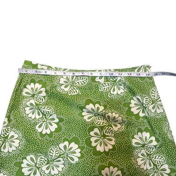 Boden Retro Floral Green & White A-Line Cotton Skirt Size 8 - Picture 6 of 10